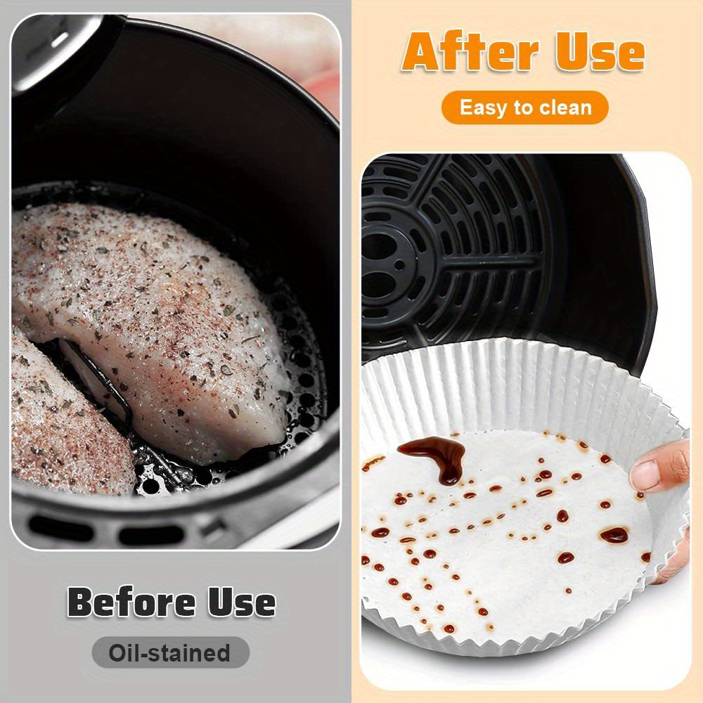 Round Blister Box Air Fryer Liners Disposable Paper Bowl [ Suitable For 2-8  Qt], Non-stick Paper, Air Fryer Accessories, Oil-proof And Waterproof,  Paper-lined Baking Microwave Oven - Temu