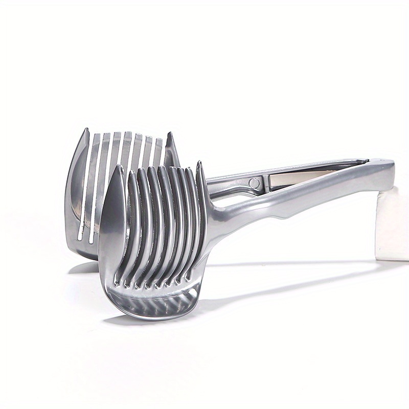 1pc Stainless Steel Potato Slicing Tool, Silver Tomato Slicer With
