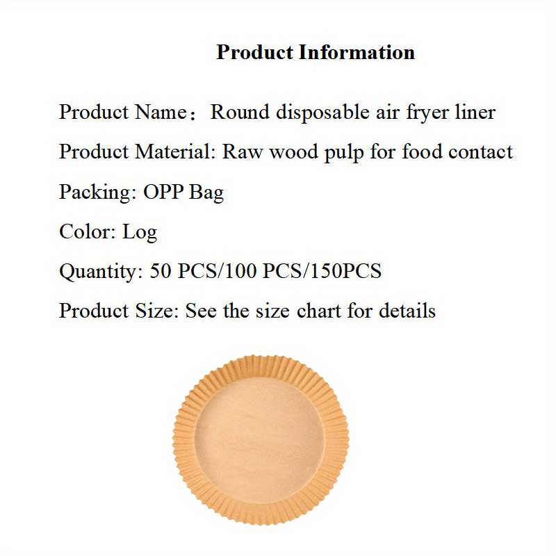 Round Blister Box Air Fryer Liners Disposable Paper Bowl [ Suitable For 2-8  Qt], Non-stick Paper, Air Fryer Accessories, Oil-proof And Waterproof,  Paper-lined Baking Microwave Oven - Temu