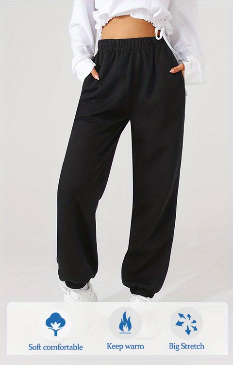 Women Sweatpants Solid Color Tracksuit Women High Waist Stretchy
