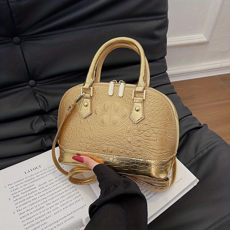 Luxury Genuine Leather Women's Handbags Fashion Lady Shell Bag Crocodile Pattern 2023 New Shoulder