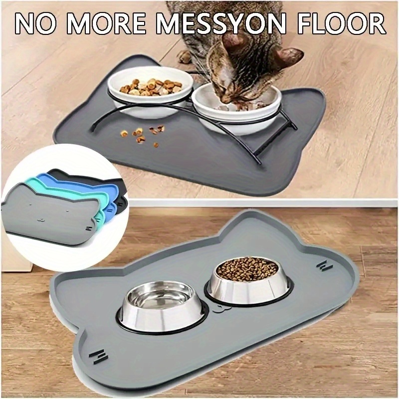 Cat Head Shaped Pet Food Mat, Silicone Waterproof Non-slip Cat Feeding Mat  Cat Bowl Mat With Raised Edge, Pet Placemat - Temu