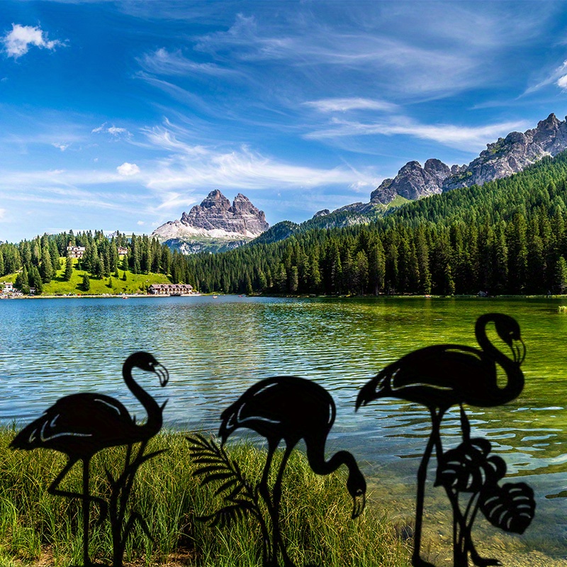 Funny Flamingo Metal Garden Stake Metal Silhouette Yard Sign - Temu