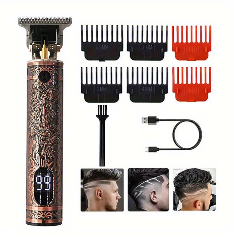 Vintage Usb Rechargeable Hair Clippers And Beard Trimmer For - Temu