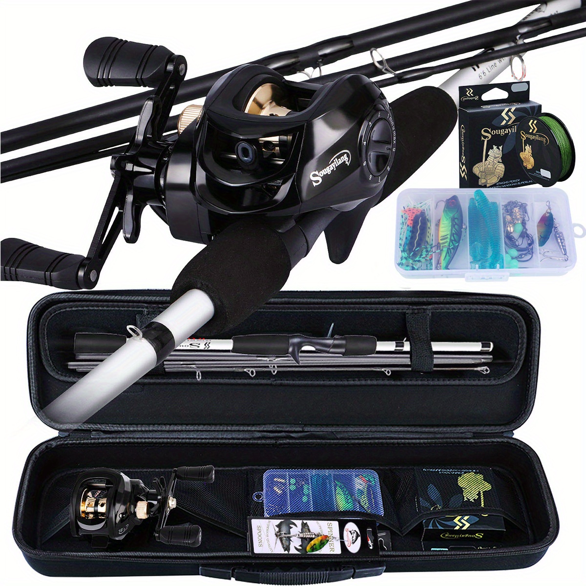 Sougayilang Durable Fishing Rod & Reel Organizer Bag Travel  Carry Case Bag Fishing Rod Case-40in : Sports & Outdoors