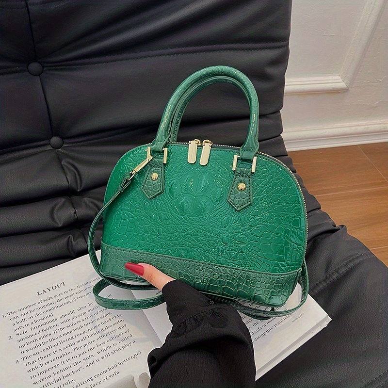 Handbags Louis Vuitton Louis Vuitton Alma BB in Emerald Green Crocodile
