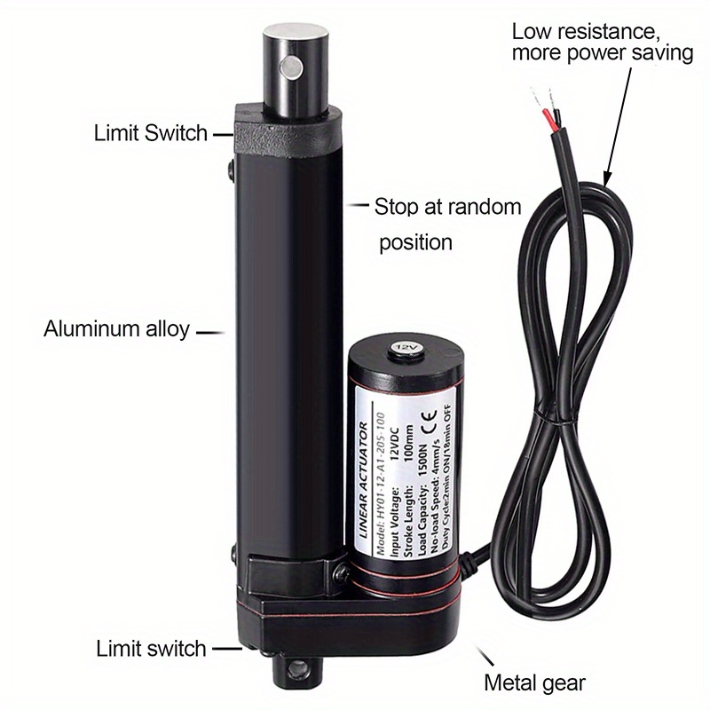 12v Actuador Lineal Motor Eléctrico Longitud Carrera 100mm - Temu Chile