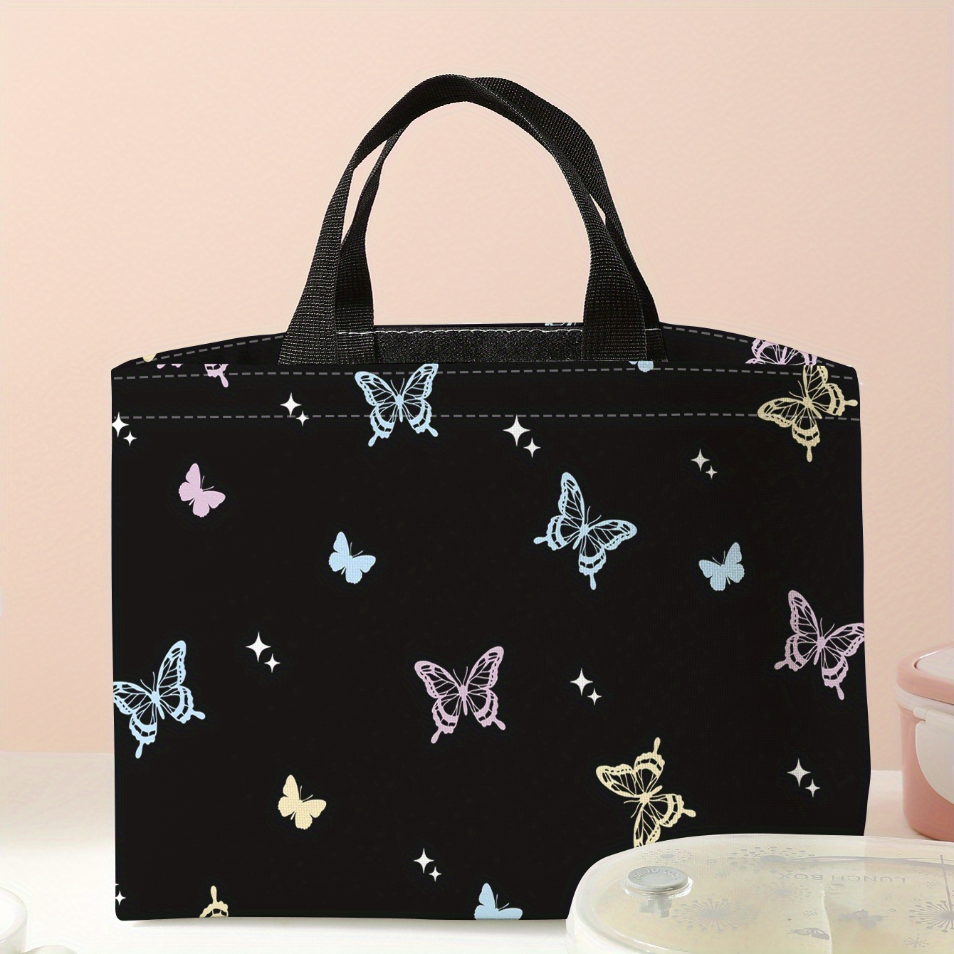 Image of Portable Thermal Lunch & Cooler Bag With Large Box - Non-food Contact For Camping, Picnic, - Chain Preservation For Meals, Beverages & Ice Packs - Outdoor Insulation Bag For S,, Food Delivery