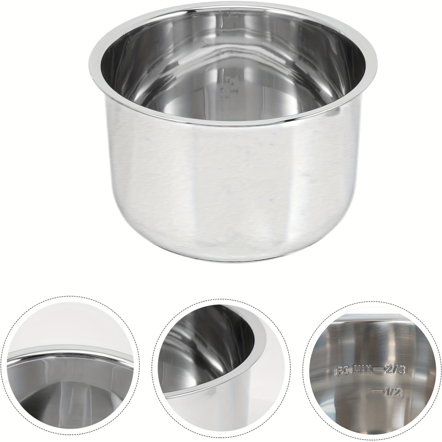 Stainless Steel Pressure Cooker Liner, Stainless Steel Inner Pot - 6  Quarts, Ready To Eat Ip-pot-ss304-60, Non Stick Pot Thickened, Electric  Pressure Cooker Liner, No Coating - Temu