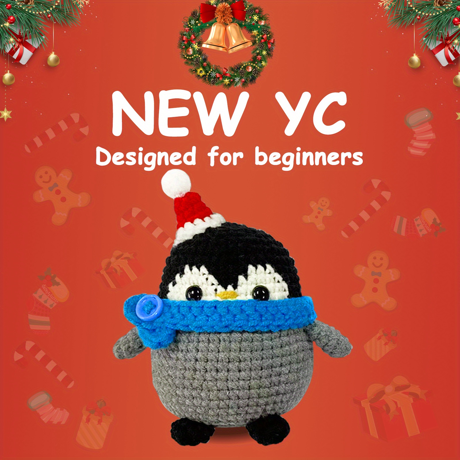 Cute Christmas Penguin Crochet Kit For Beginners Step by - Temu