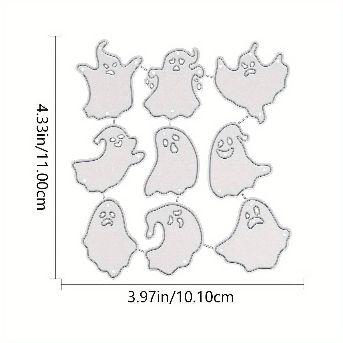 TEMU 【ハロウィン用】様々な恐ろしい顔の金属製カッティングダイ。招待状、ギフトカード、スブックのエンボスステンシルに。