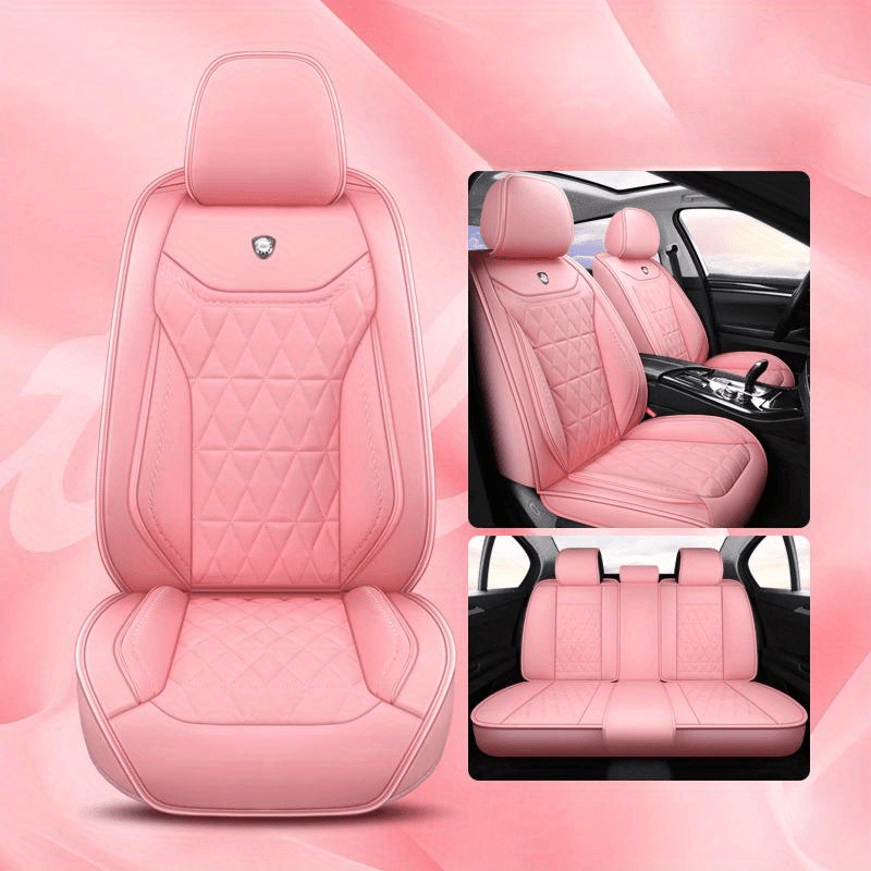 5 Luxury Car Seat Covers, New, Premium, All-season, Universal Fit,  Big-eyed, Full Coverage, Full Leather, Breathable, Car Seat Protector,  Summer - Temu