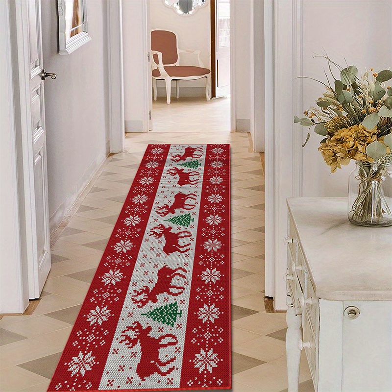 Winter Xmas Decorative Rug Rustic Moose Deer Pattern Floor - Temu