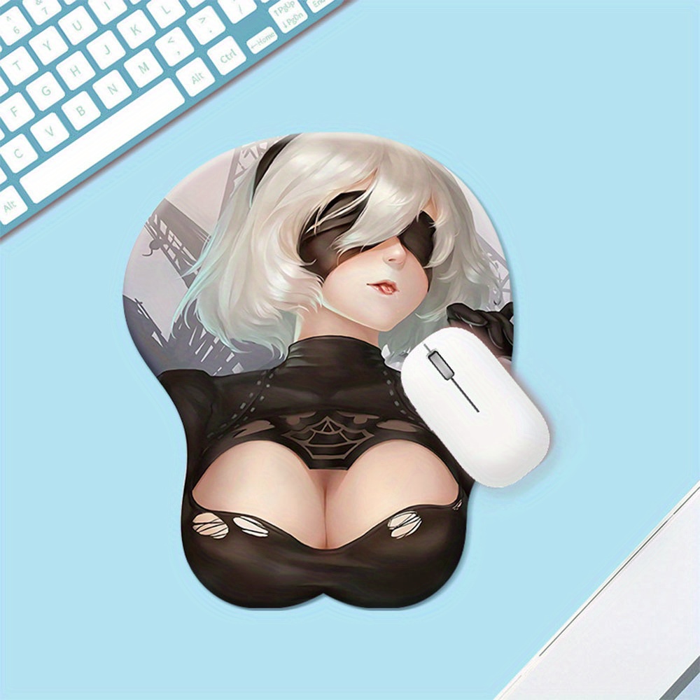 3d Silicone Mouse Pad Wristrest Silicone Anime Cartoon Cute - Temu Canada