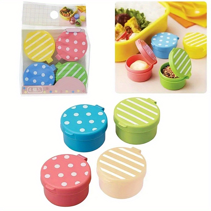 8pcs Colorful Condiment Containers, Bento Boxes, Portable Leak-proof  Container, Suitable For Family Kitchens, Outdoor Bbq, Restaurants