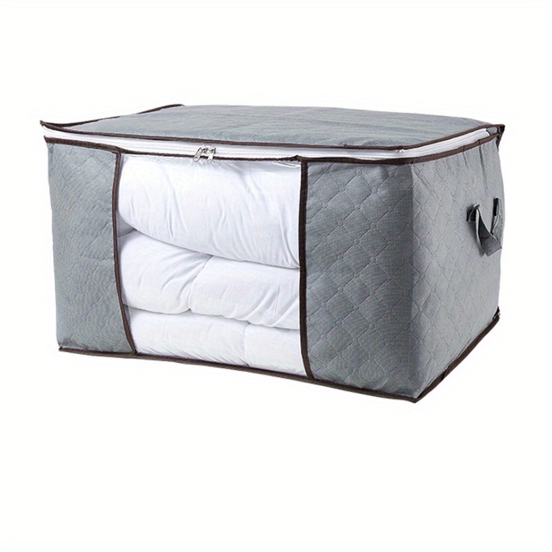 Bolsa de Almacenamiento de Ropa 24L Gran Capacidad Organizador Bin para  Juguetes Ropa de Cama Manta , Gris perfecl Compartimientos de almacenaje