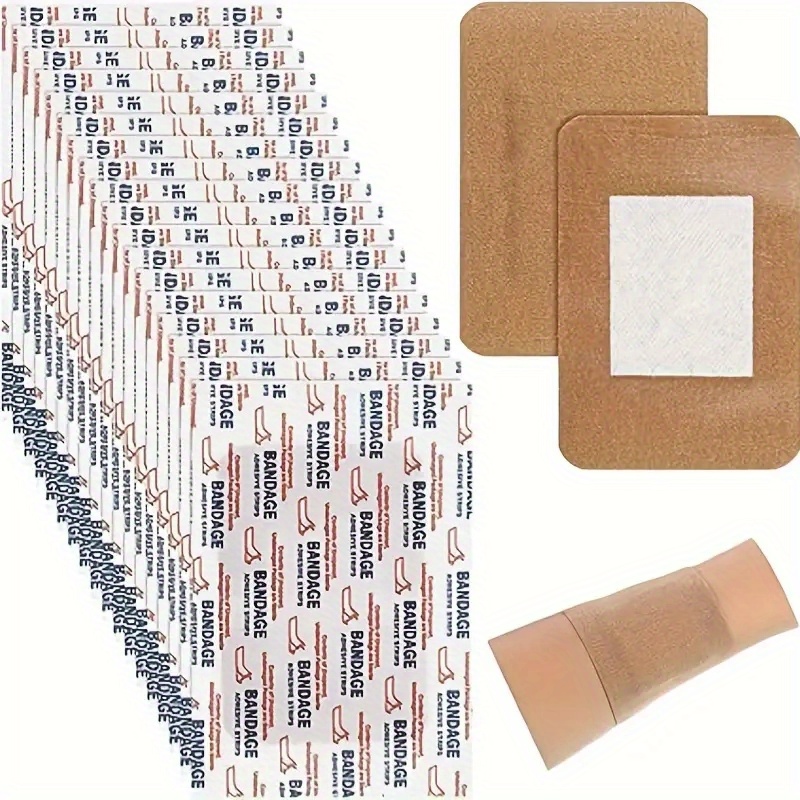 Tebru Wound Patch, Waterproof Wound Patch,50pcs/pack Waterproof Breathable  Wound Dressing Patch Medical Sterile Tape Bandage