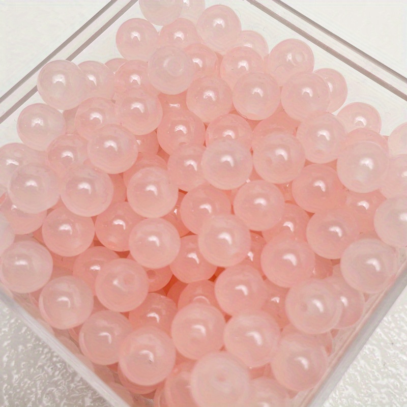 Imitation Jade Glass Loose Beads Sweet And Fresh Colored - Temu