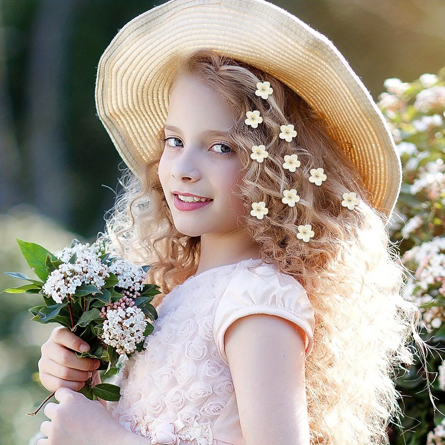 Adorable Felt Daisy Flower Hair Clips Little Girls Sweet - Temu