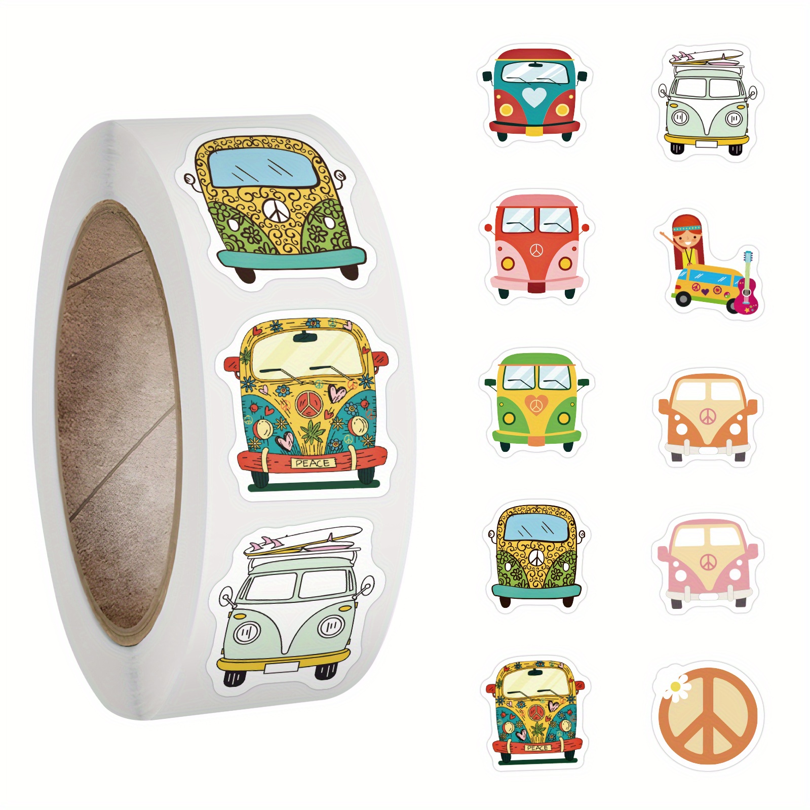 Hippie Car Stickers Roll Groovy Preppy Boho Aesthetic - Temu