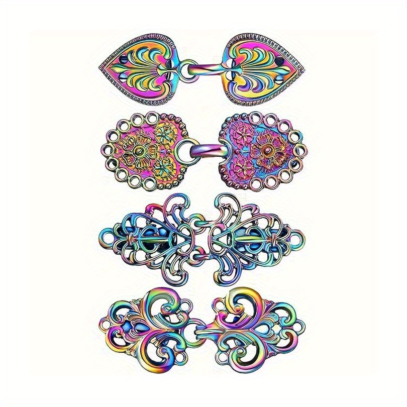 Image of 4 Pc Hollow Shawl Clip Scarf , Cardigan Collar Clips, Dress Shirt Brooch Clips For Women Wearing. In Party To Use With