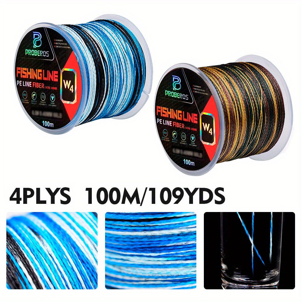 Proberos 109yds Long lasting Braided Fishing Line 4 Strands - Temu