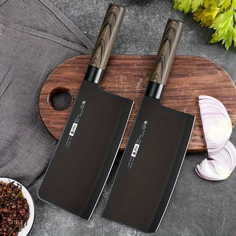 Household Rust-proof Black Blade Vegetable Cutting Knife, Full Set