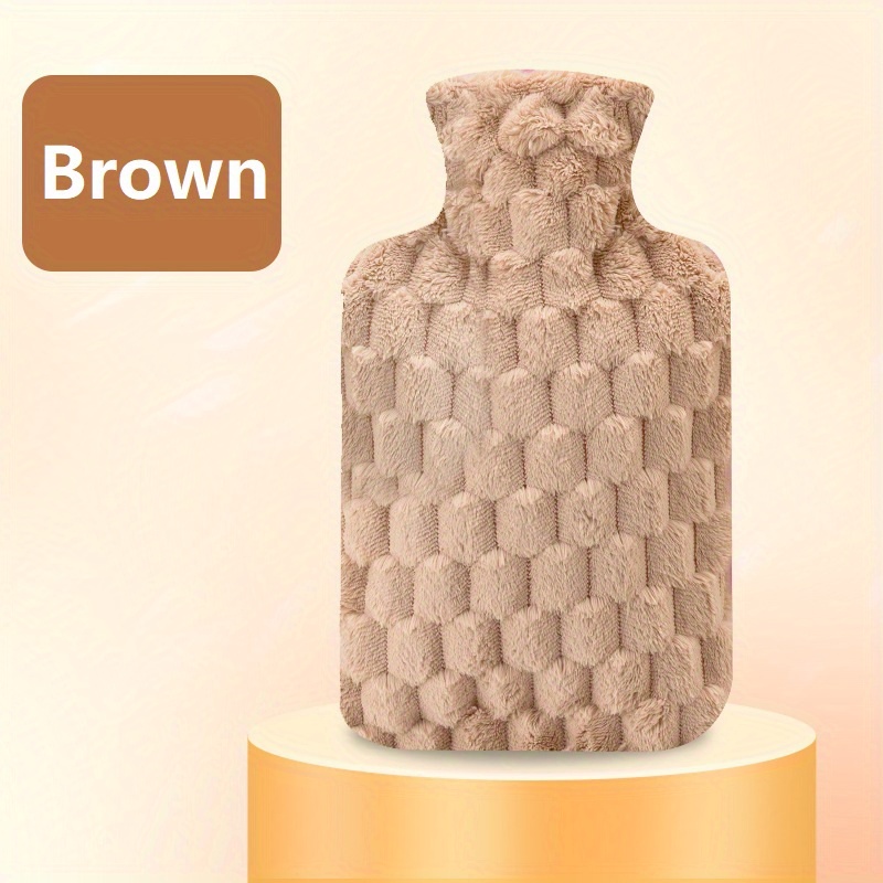 Large Capacity Hot Water Bag with Lid Plush Winter Hot Water Bag