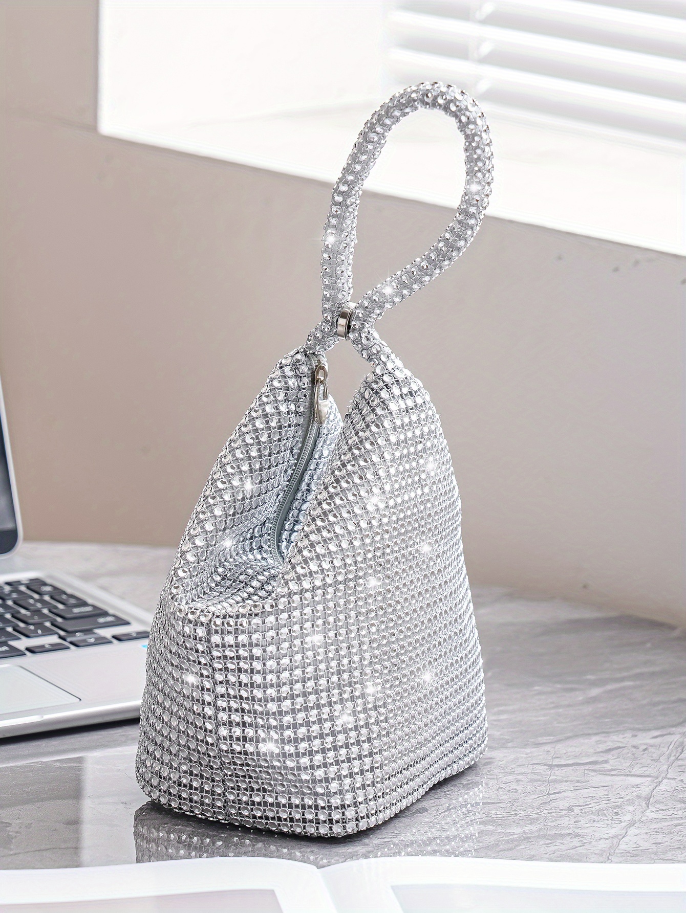 Rhinestone Evening Bag Glitter Prom Purse Triangle Designer - Temu