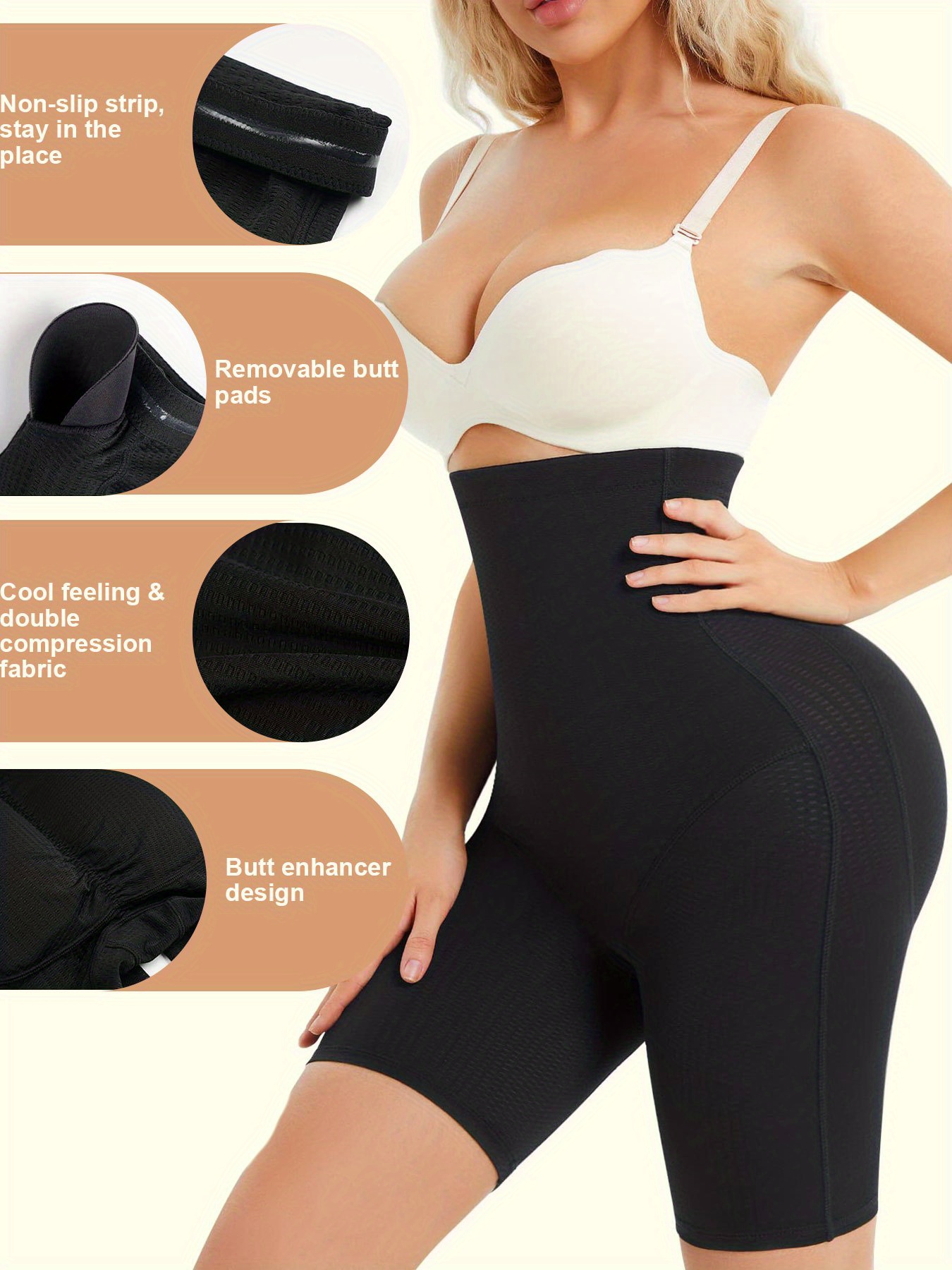 BurVogue Shapewear Padded Butt Lifter Panties High Waist Trainer for Women  Tummy Control Body Shaper Hip Enhancer Thigh Slim - AliExpress