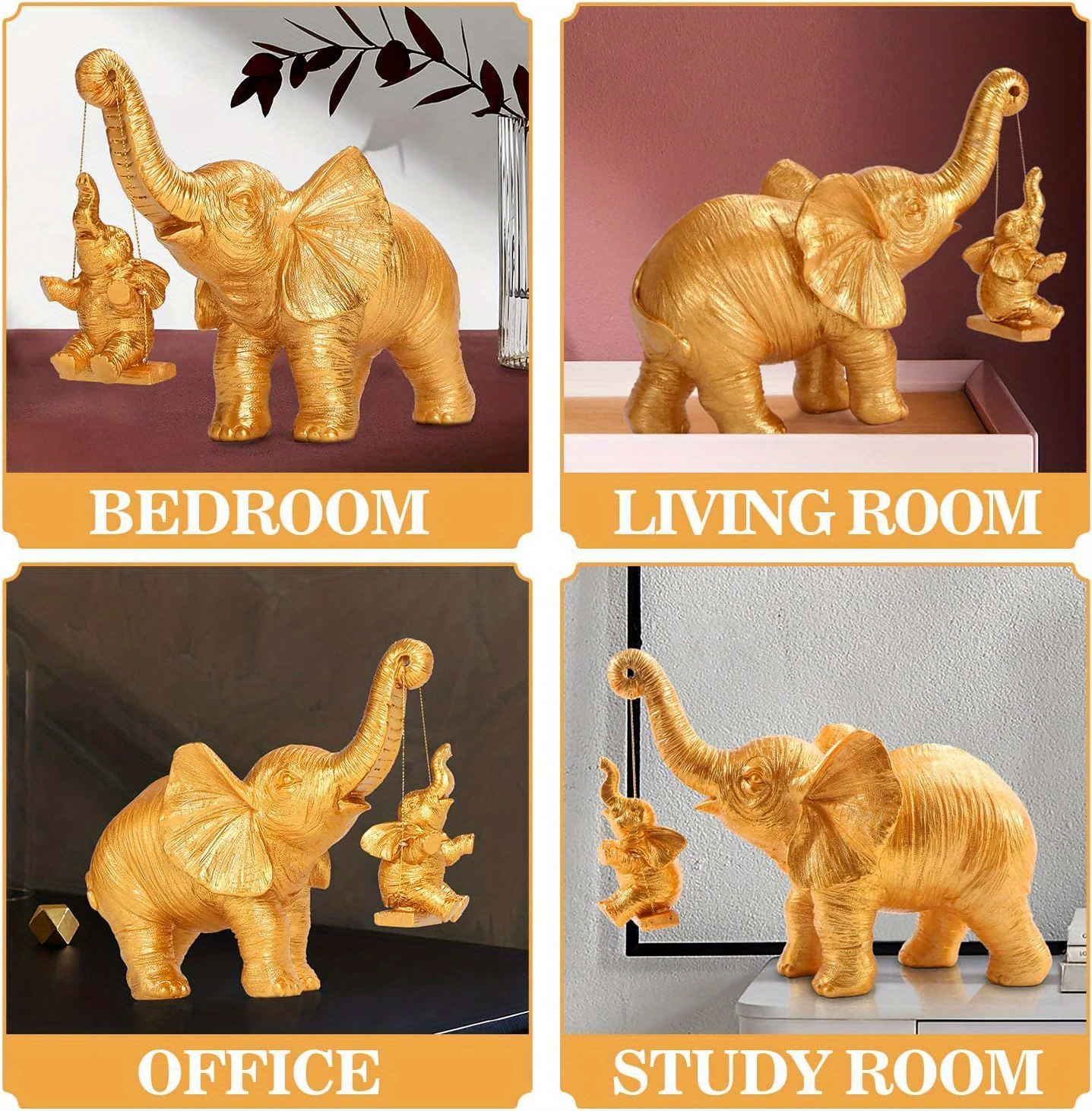 Elephant Statue Decor Mom Gifts Elephant Gifts for Women Home Decor Office  Bookshelf TV Stand Living