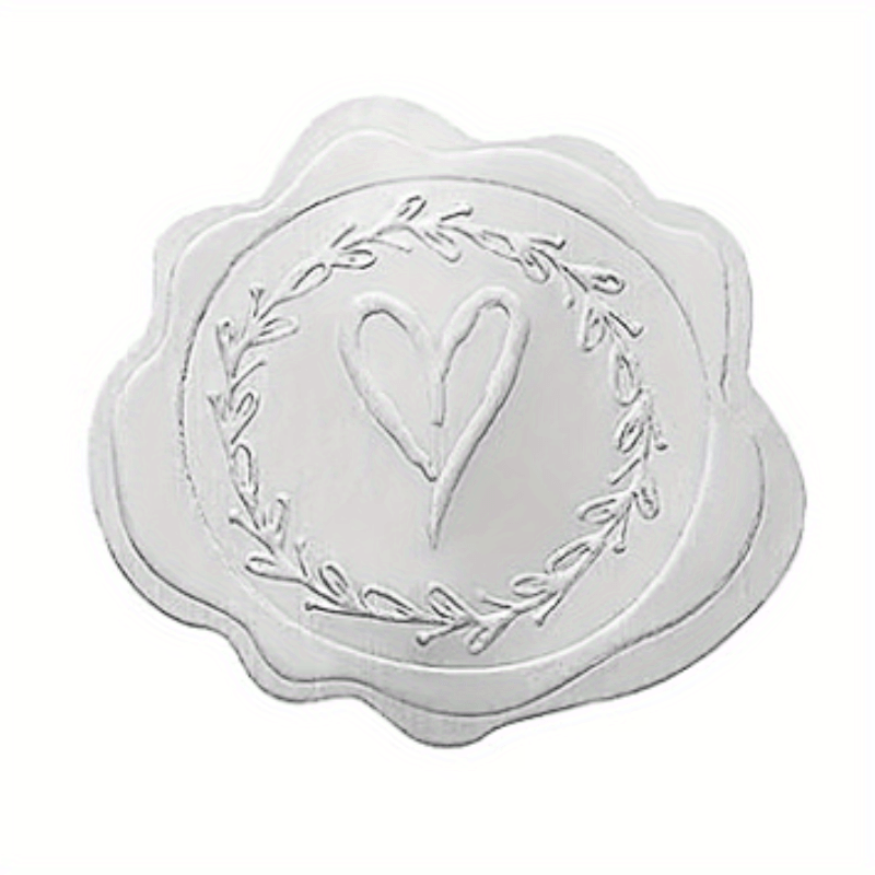 35 white wax seals - Oui-Love-heart-Merci