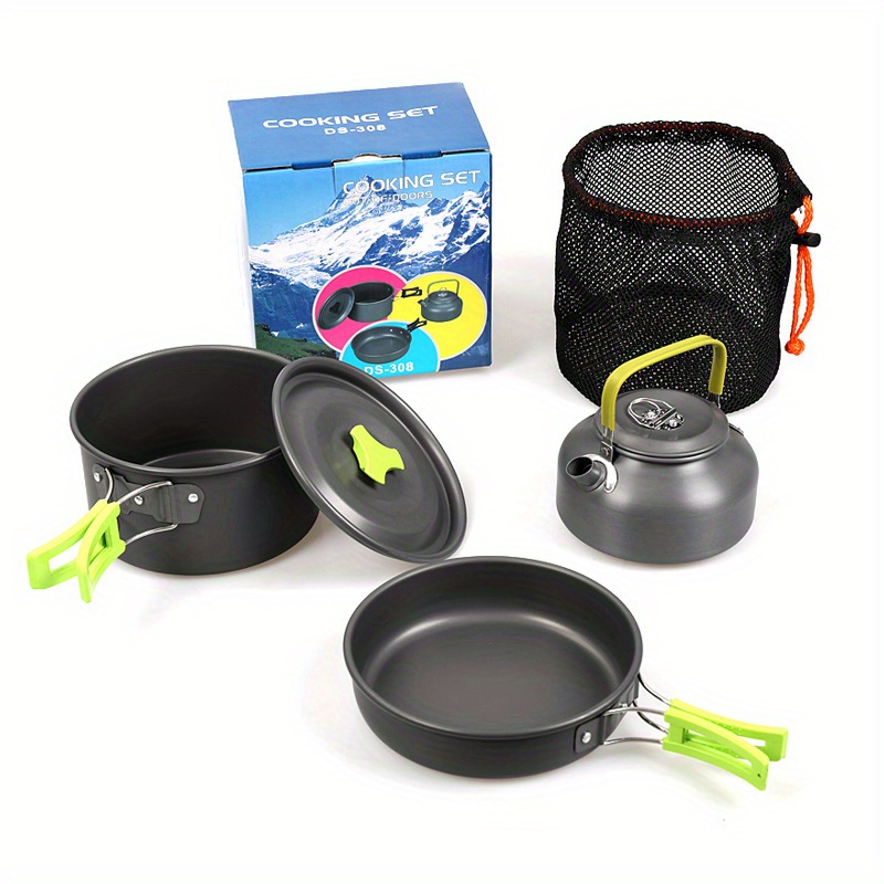 Set Pentole Campeggio, Kit Stoviglie Portatile In Alluminio Padella,  Ciotola, Bollitore E Pentola Escursioni, Barbecue E Picnic - Sport E Tempo  Libero - Temu Italy