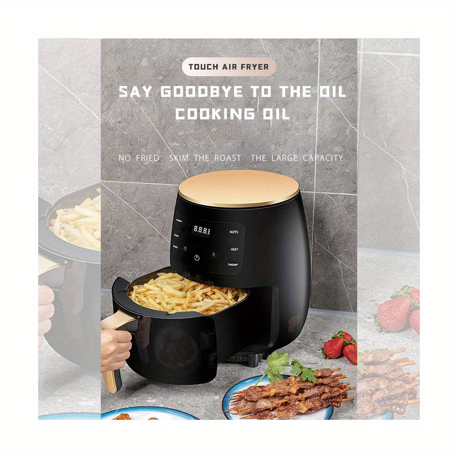 популярный 1шт 4 5л аэрогриль 6 в 1 фритюрница духовка 6 программ воздух выпекание дегидрация ротиссери посуда кухонная утварь кухонные аксессуары кухонные вещи небольшая кухонная техника компактный черный подарок для вечеринки кухонные детали 0