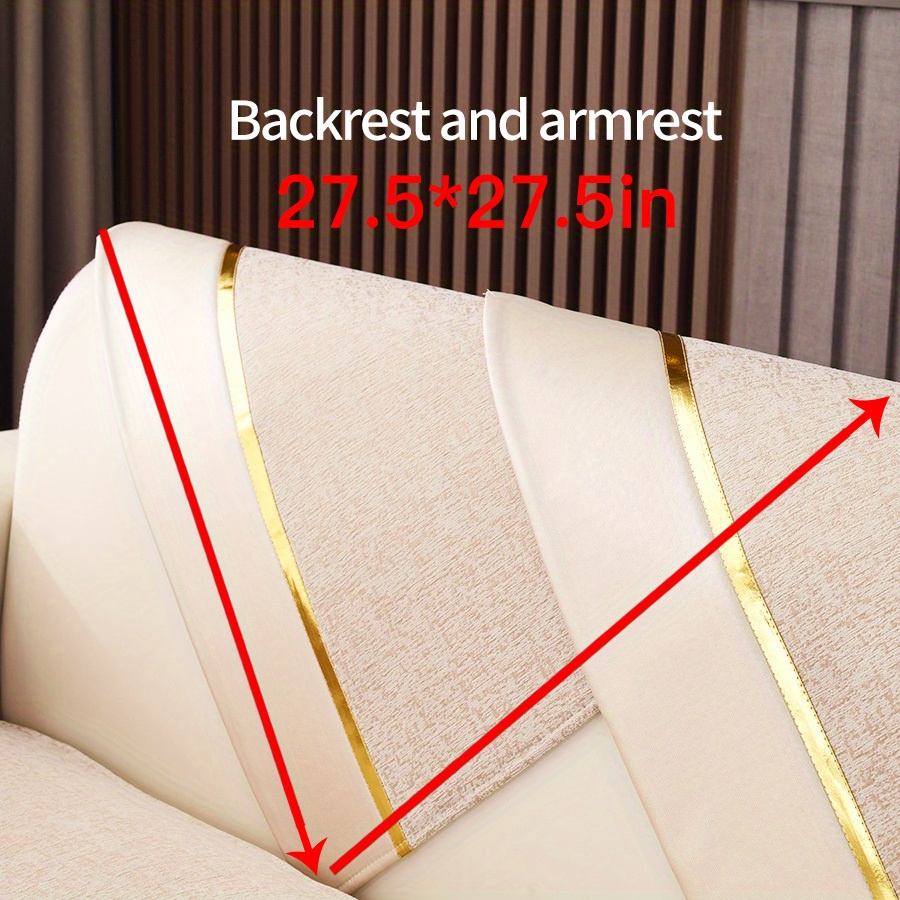 1pc Luxury Nordic Chenille Sofa Cover Compatible For Single/double/twin/ Sofas - With Backrest & Armrest Cushion Cover (no Insert) - Machine-washable Sofa Wrap