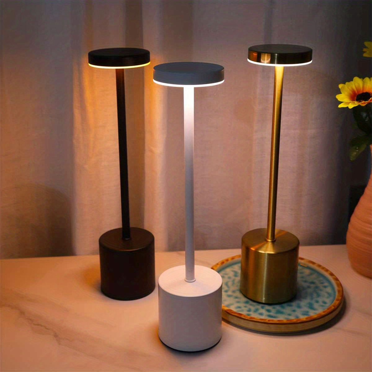  Lámparas de mesa con pilas, lámpara de mesa inalámbrica floral  con pilas, lámparas inalámbricas para mesas, lámpara de mesa de cristal,  lámpara de mesa inalámbrica con temporizador, luz nocturna LED, 