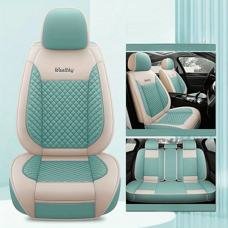 5 Luxury Car Seat Covers, New, Premium, All-season, Universal Fit,  Big-eyed, Full Coverage, Full Leather, Breathable, Car Seat Protector,  Summer - Temu