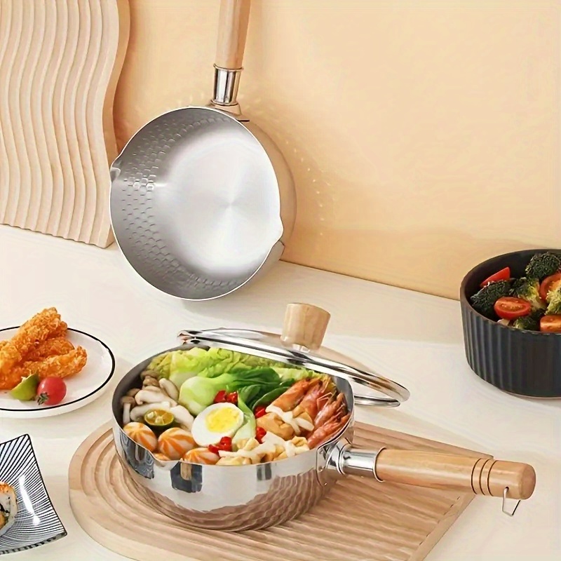 Stainless Steel Covered Small Cooking Pot Instant Noodle Pan - Temu