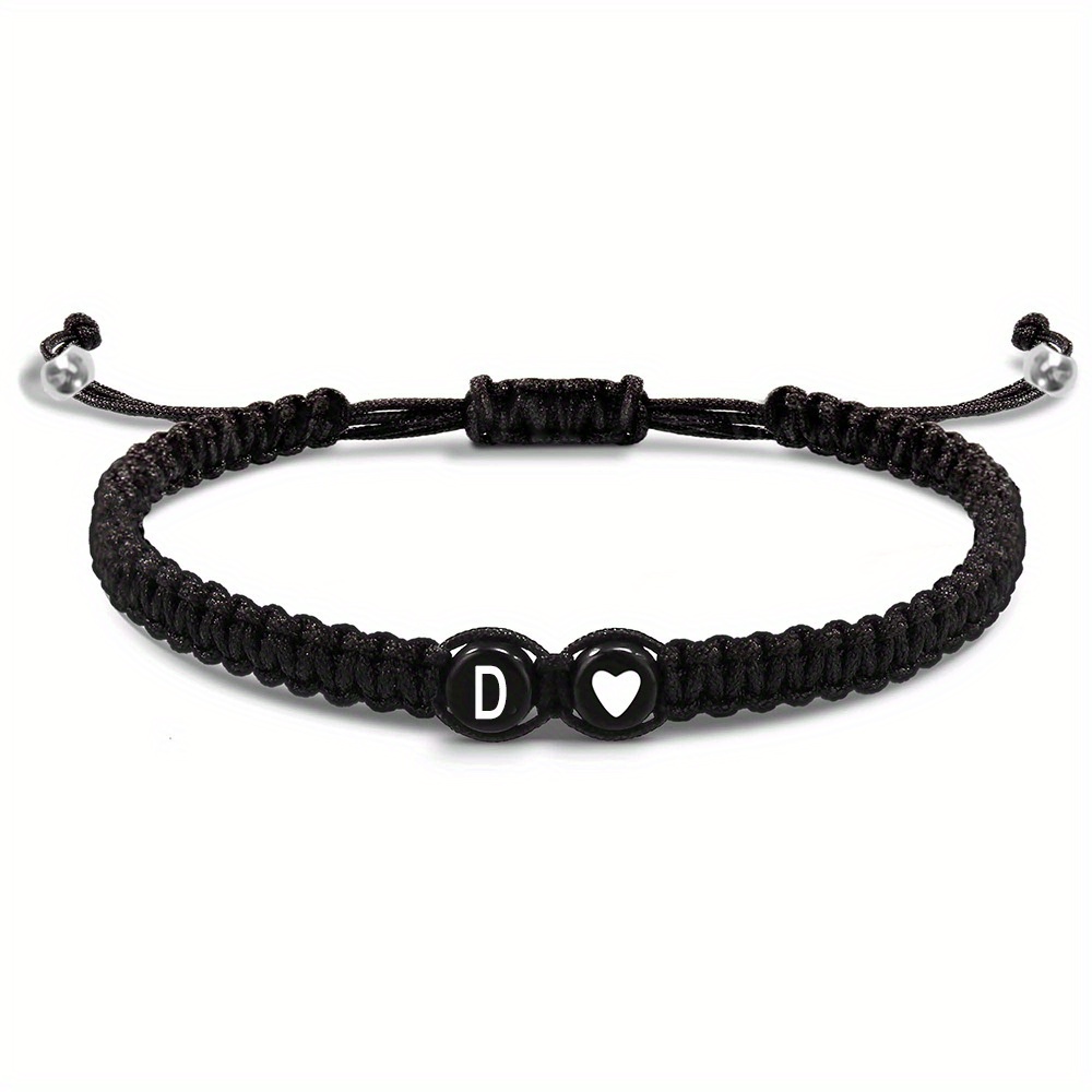 1pc Letter Beads Braided Bracelet Adjustable Friendship Hand Rope