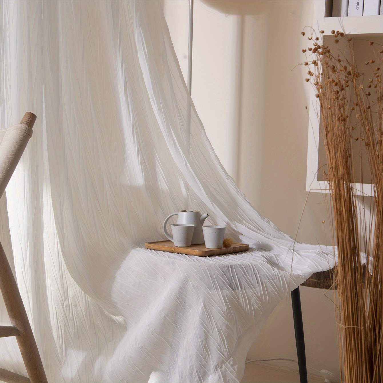 Velvet Sheer Window Curtain for Home Decor