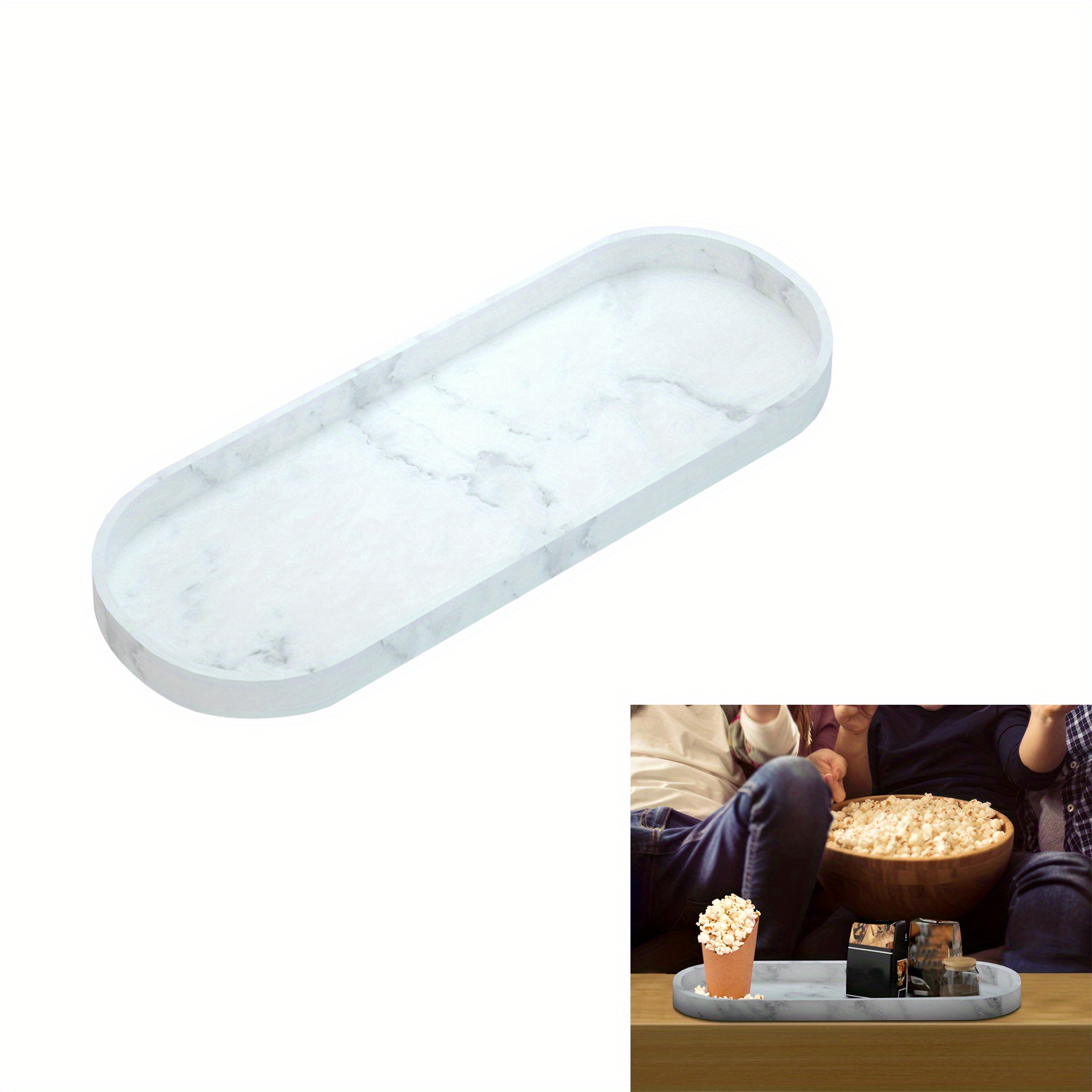 1pc Vanity Tray, 11.7 Inches Shatterproof Bathroom Tray, Flexible Silicone  Soap Tray For Kitchen, Toilet Tank Tray, Countertop Bathroom Tray, Perfume  Candle Key Tray