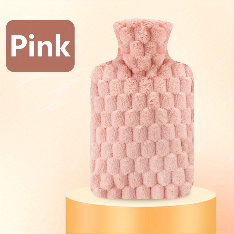 Large Capacity Hot Water Bag with Lid Plush Winter Hot Water Bag