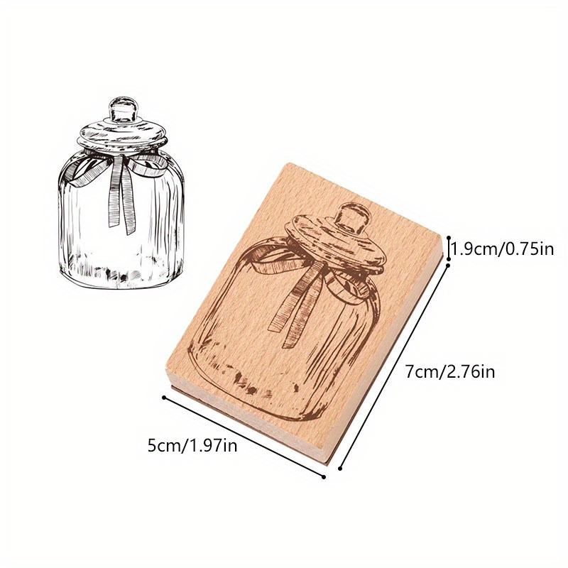 Vintage Wood Stamp Drift Bottle Container Standard DIY Art Wooden Rubber  Stamps Card Making Journal Planner Scrapbooking Crafts