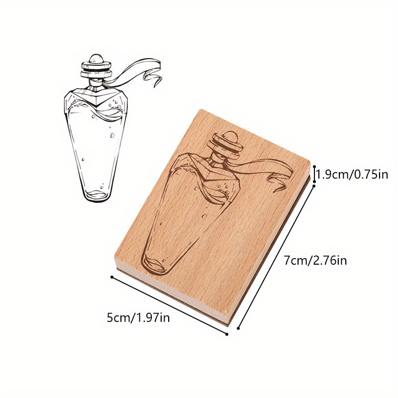 Vintage Wood Stamp Drift Bottle Container Standard DIY Art Wooden Rubber  Stamps Card Making Journal Planner Scrapbooking Crafts