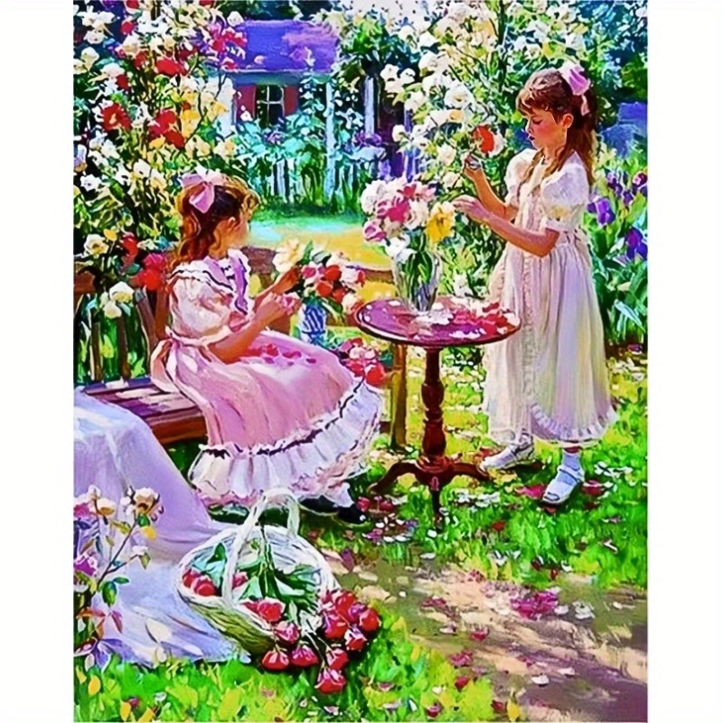 Diy Oil Painting By Numbers For Adults, Beginner, Canvas Number Painting  For Adults, Acrylic Painting Kit, Diy Paint By Number, Decorative  Painting,, The Girl In The Garden, Flower - Temu