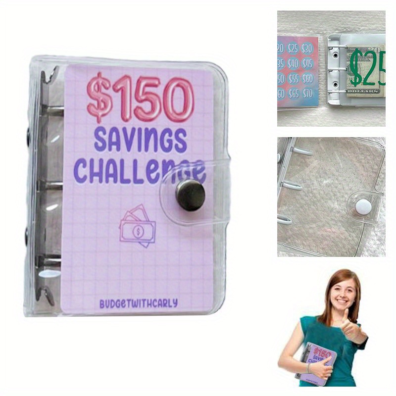 Mini Carpeta de ahorro de dinero, 150/300/500/1000 $, sobre de efectivo,  BILLETERA, carpeta de presupuesto, planificadores de cuaderno - AliExpress