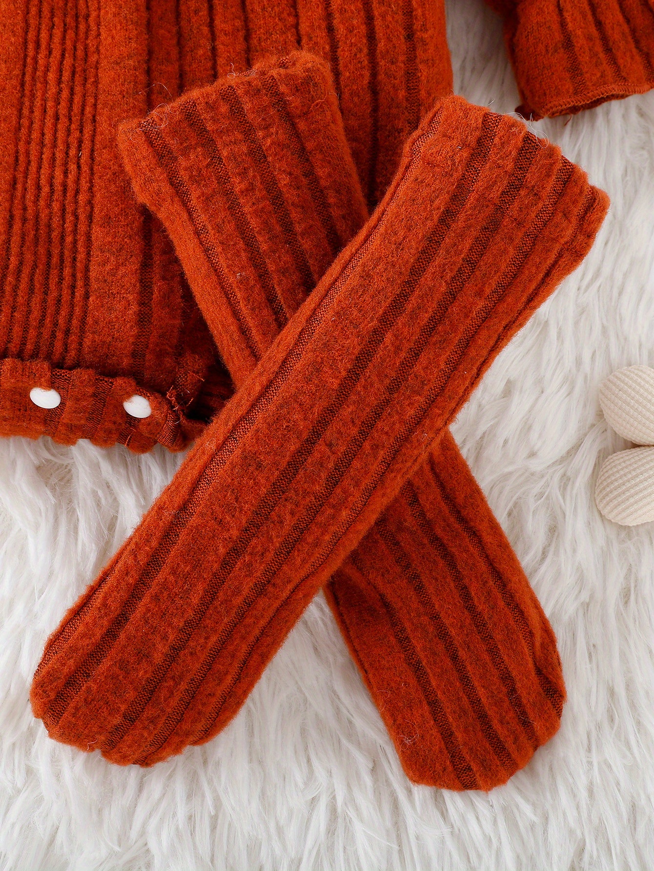 3pcs baby girl   lace bow onesie headband socks set fall winter warm outwear   moms gift details 18