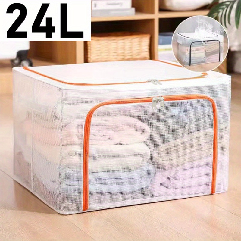 Bolsa de Almacenamiento de Ropa 24L Gran Capacidad Organizador Bin para  Juguetes Ropa de Cama Manta , Gris perfecl Compartimientos de almacenaje