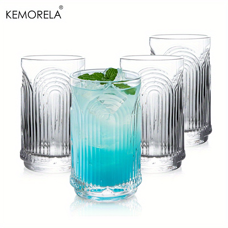 KEMORELA Drinking Glasses with Art Deco Cocktail Glasses Set of 4 Glass  Cups, Arch Design Glassware,…See more KEMORELA Drinking Glasses with Art  Deco