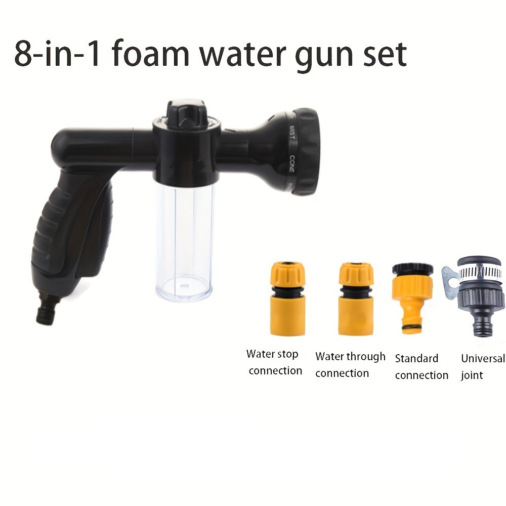 Foam Sprayer Gun Kit, Pressure Nozzle for Car Wash, Pet Shower (Yellow &  Green)